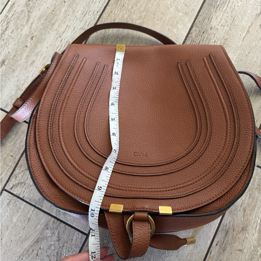 Chloe Marcie Saddle Bag in Grained Leather - Picture 13 of 14